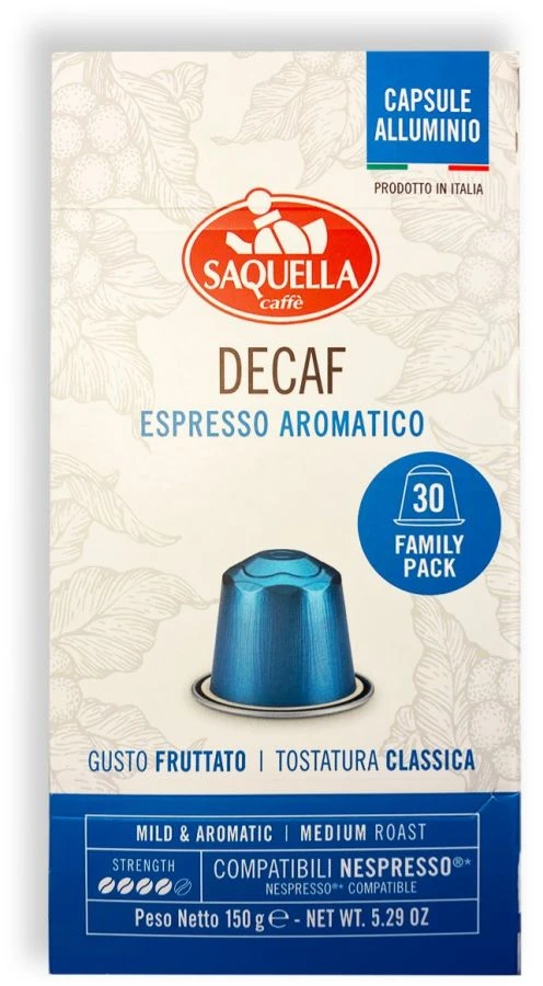 Saquella NEW Espresso Decaf Nespresso-Compatible Decaf Coffee Capsules 30 Pcs 3 Saquella NEW Espresso Decaf Nespresso-Compatible Decaf Coffee Capsules 30 Pcs