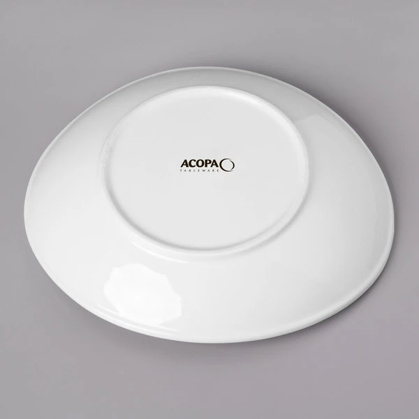 Acopa 28 Oz. Bright White Oval Porcelain Coupe Bowl - 12/Case 4 Acopa 28 Oz. Bright White Oval Porcelain Coupe Bowl - 12/Case - Image 3