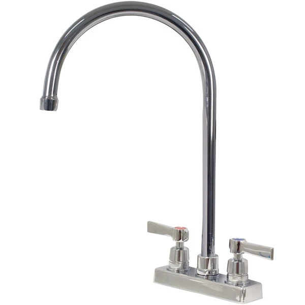 Advance Tabco K-55 Deck Mounted Faucet With 8 1/2" Gooseneck Nozzle, 4" Centers, 2 GPM Aerator, And Lever Handles 3 Advance Tabco K-55 Deck Mounted Faucet With 8 1/2" Gooseneck Nozzle, 4" Centers, 2 GPM Aerator, And Lever Handles
