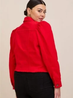 Denim Puff Sleeve Trucker Jacket -Venum Shop 19576119 08173 av2