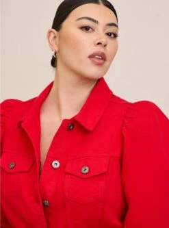 Denim Puff Sleeve Trucker Jacket -Venum Shop 19576119 08173 av3