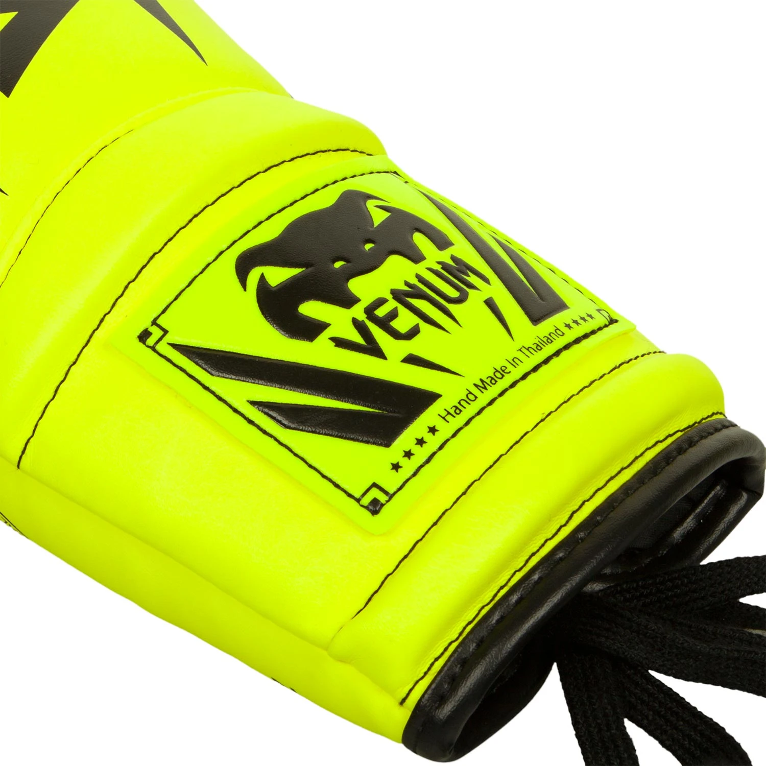 Venum Elite Boxing Gloves - With Laces - Neo Yellow 5 Venum Elite Boxing Gloves - With Laces - Neo Yellow - Image 3