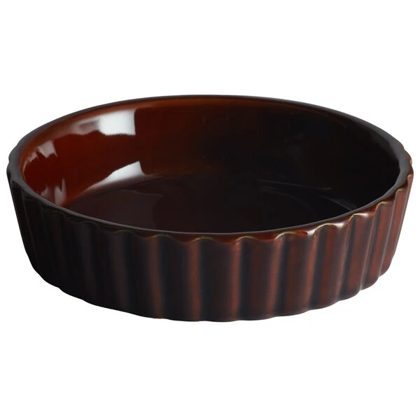 Acopa Keystone 6 Oz. Chestnut Stoneware Souffle / Creme Brulee Dish - 6/Case 4 Acopa Keystone 6 Oz. Chestnut Stoneware Souffle / Creme Brulee Dish - 6/Case - Image 2
