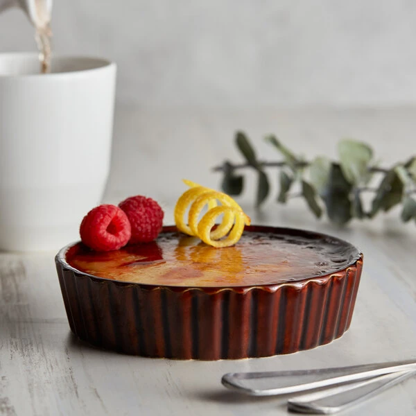 Acopa Keystone 6 Oz. Chestnut Stoneware Souffle / Creme Brulee Dish - 6/Case 3 Acopa Keystone 6 Oz. Chestnut Stoneware Souffle / Creme Brulee Dish - 6/Case