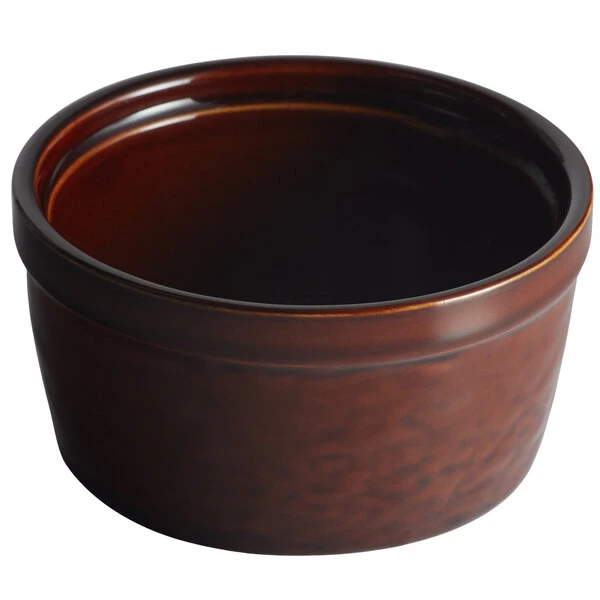 Acopa Keystone 7 Oz. Chestnut Stoneware Ramekin - 6/Case 4 Acopa Keystone 7 Oz. Chestnut Stoneware Ramekin - 6/Case - Image 2