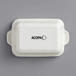 Acopa Keystone 15 Oz. Vanilla Bean Stoneware Rectangular Baker / Casserole Dish - 16/Case -Venum Shop 2140582