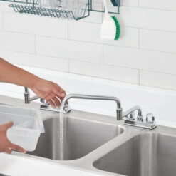 Regency Deck Mount Faucet With 18" Double-Jointed Spout And 4" Centers