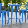 Lancaster Table & Seating Alloy Series 24" X 24" Blue Outdoor Bar Height Table -Venum Shop 2296580