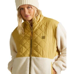 Billabong Women's A/Div Hidden Trails Zip-Up Fleece Jacket -Venum Shop 25729476 MUSTARD 3 2