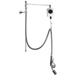 T&S B-0126-R 28 3/4" High Pre-Rinse Faucet Retrofit Kit With Angled Low Flow Spray Valve, Balancer, 68" Hose, And 6" Wall Bracket