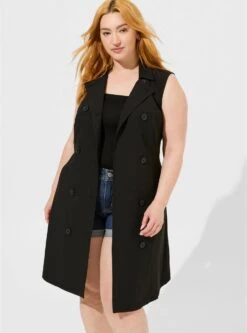 Studio Crepe Jersey Lightweight Trench Vest