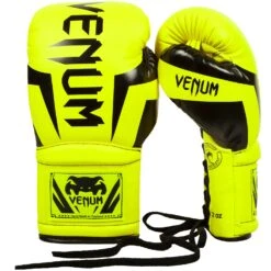 Venum Elite Boxing Gloves - With Laces - Neo Yellow