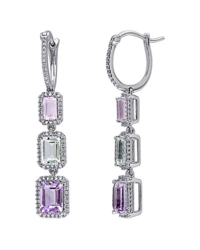 14K 3.90 Ct. Tw. Diamond & Gemstone Earrings Women 3 14K 3.90 Ct. Tw. Diamond & Gemstone Earrings Women