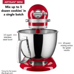 KitchenAid 3.5-Quart Artisan Mini Plus Tilt-Head Stand Mixer | Empire Red -Venum Shop 712trjei ml. ac sl1500