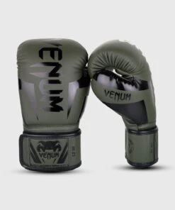 Venum Elite Boxing Gloves - Khaki/Black