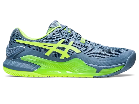 Asics Gel-Resolution 9 Men Steel Blue/Hazard Green 2 Asics Gel-Resolution 9 Men Steel Blue/Hazard Green