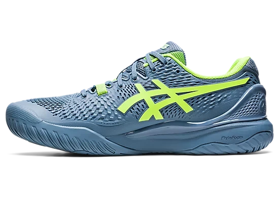 Asics Gel-Resolution 9 Men Steel Blue/Hazard Green 3 Asics Gel-Resolution 9 Men Steel Blue/Hazard Green - Image 2