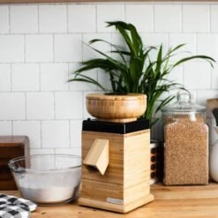 NutriMill Harvest Grain Mill | Black + Cutting Board & Canister Bundle -Venum Shop blackharv5 1