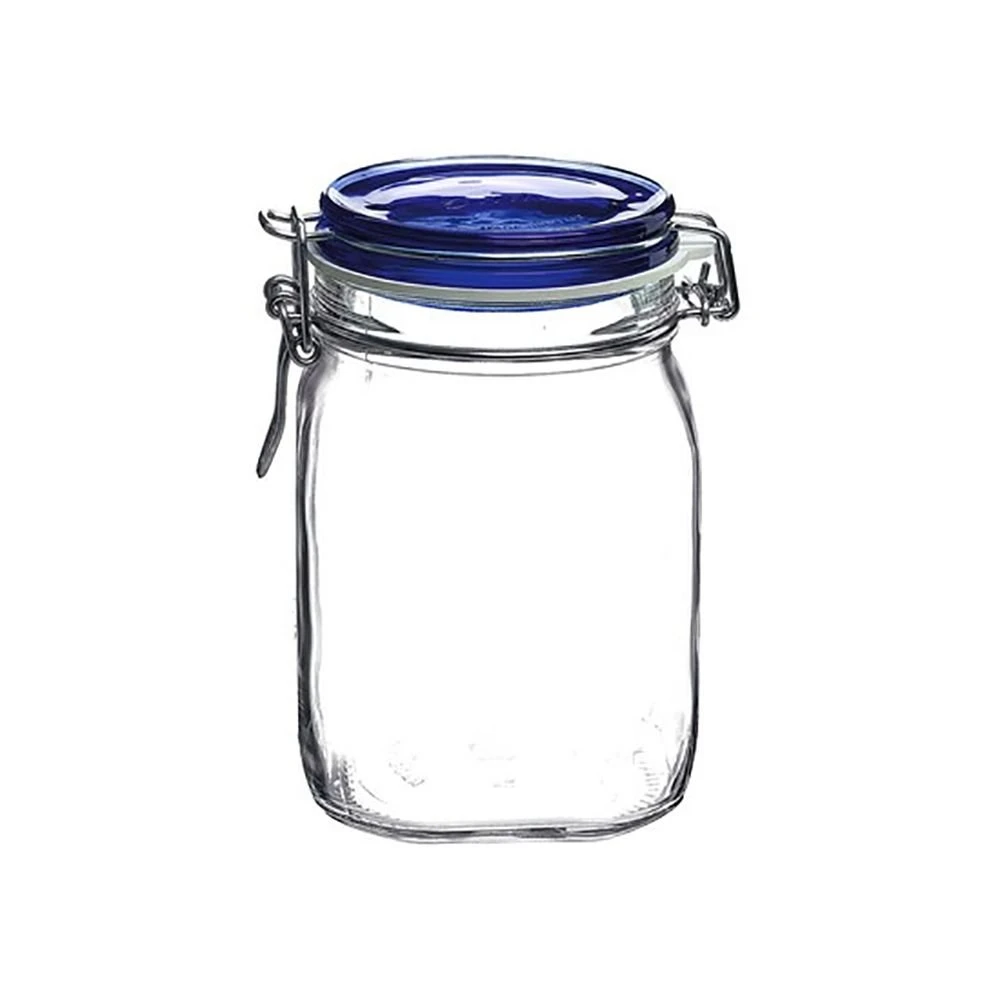 Bormioli Rocco 1L Swing Top Fido Glass Jars - Blue Lid | 30-pack 4 Bormioli Rocco 1L Swing Top Fido Glass Jars - Blue Lid | 30-pack - Image 2