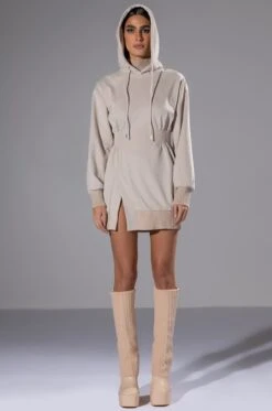 FOREVER YOUNG HOODED MINI DRESS -Venum Shop forever young hooded mini dress beige 3 3
