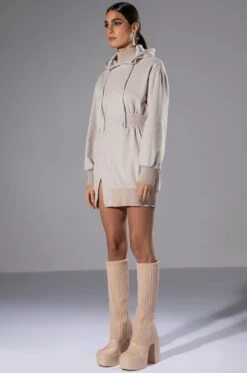FOREVER YOUNG HOODED MINI DRESS -Venum Shop forever young hooded mini dress beige 4 4