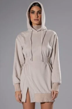 FOREVER YOUNG HOODED MINI DRESS -Venum Shop forever young hooded mini dress beige 5 5
