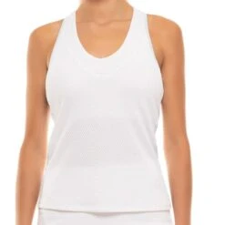 Lucky In Love Women's Wavy V Neck Tank White CT644-101