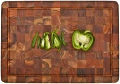 TeakHaus End Grain Carving Board W/Hand Grip + Juice Canal (Rectangle) | 20" X 14" X 2.5"