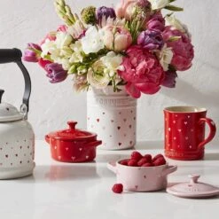 Le Creuset L'Amour Collection 14oz Mug With Heart Applique | Cerise -Venum Shop rs18294 221017 lecreuset lamourcollection horiz ret 1