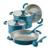 Rachael Ray 8-Piece Enameled Stacking Cookware Set | Teal Shimmer -Venum Shop teal1