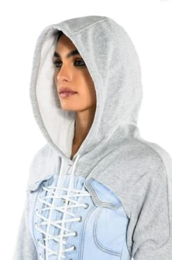 THE LAST WORD LACE UP DENIM HOODIE MINI DRESS 13 THE LAST WORD LACE UP DENIM HOODIE MINI DRESS -Venum Shop the last word lace up denim hoodie mini dress light blue 6 6 c1 c1 c1 c1