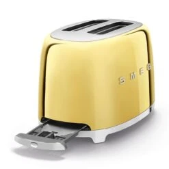 SMEG 2-Slice Toaster | Gold -Venum Shop tsf01gous gold 2 slice toaster with removable crumb tray