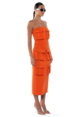 Venum Shop -Venum Shop utility detail strapless midi dress orange 2 2